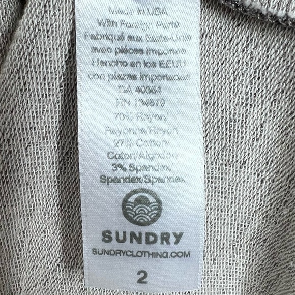 SUNDRY for Evereve “The Weekender” Grey Knit tank dress with tie waist - Picture 6 of 9